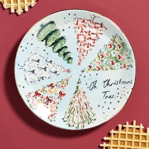 Anthropologie Susannah Garrod 'Tis The Season Dessert Plate - Picture 1 of 2